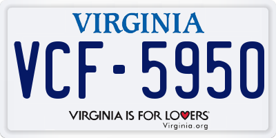 VA license plate VCF5950