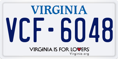 VA license plate VCF6048
