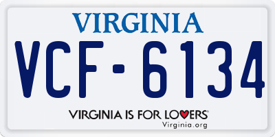 VA license plate VCF6134