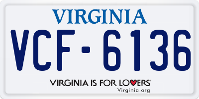 VA license plate VCF6136