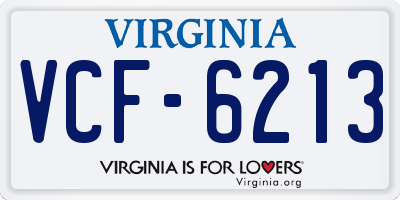 VA license plate VCF6213