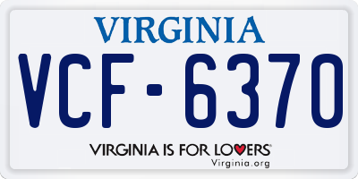 VA license plate VCF6370