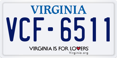 VA license plate VCF6511
