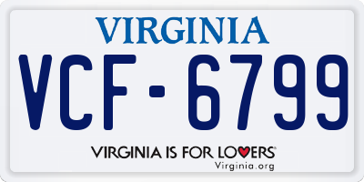 VA license plate VCF6799