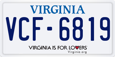 VA license plate VCF6819