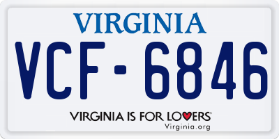 VA license plate VCF6846