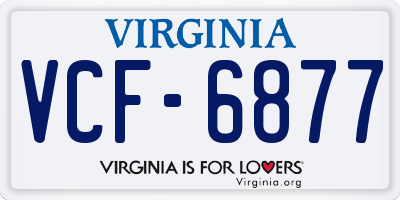 VA license plate VCF6877