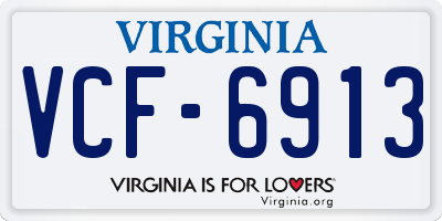 VA license plate VCF6913