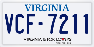 VA license plate VCF7211