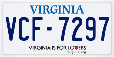VA license plate VCF7297