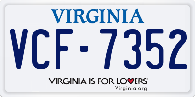 VA license plate VCF7352