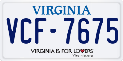VA license plate VCF7675