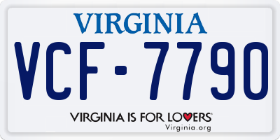 VA license plate VCF7790