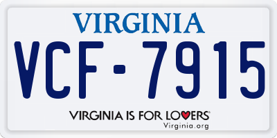 VA license plate VCF7915