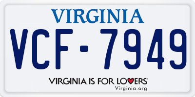 VA license plate VCF7949