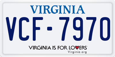 VA license plate VCF7970