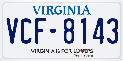 VA license plate VCF8143
