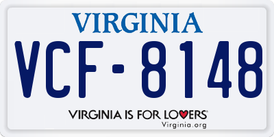 VA license plate VCF8148