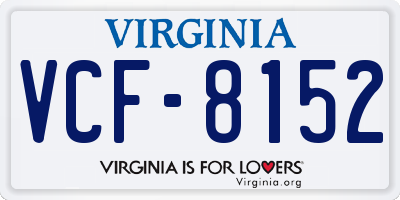 VA license plate VCF8152