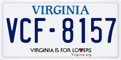 VA license plate VCF8157