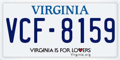 VA license plate VCF8159