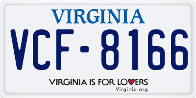 VA license plate VCF8166