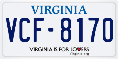 VA license plate VCF8170