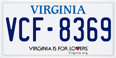 VA license plate VCF8369