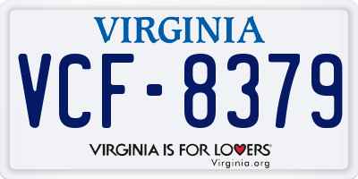 VA license plate VCF8379