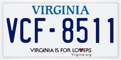VA license plate VCF8511