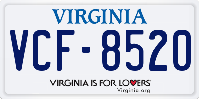 VA license plate VCF8520