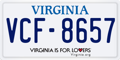 VA license plate VCF8657
