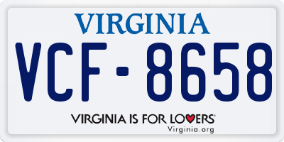 VA license plate VCF8658