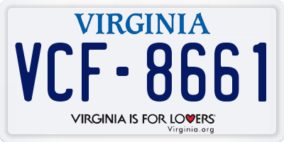 VA license plate VCF8661