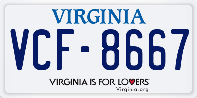 VA license plate VCF8667