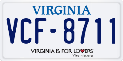 VA license plate VCF8711