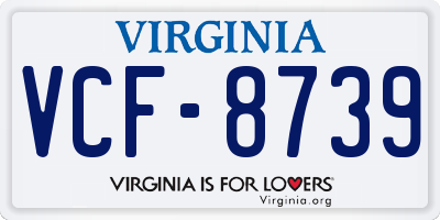 VA license plate VCF8739