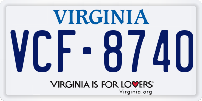VA license plate VCF8740