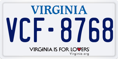 VA license plate VCF8768