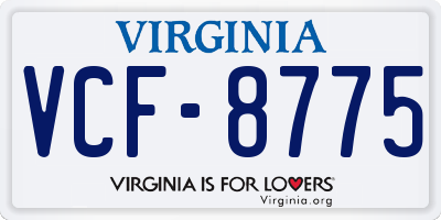 VA license plate VCF8775