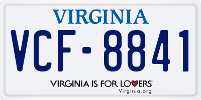 VA license plate VCF8841