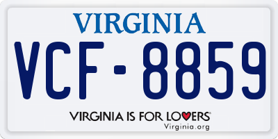 VA license plate VCF8859