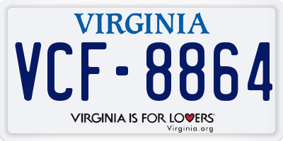 VA license plate VCF8864
