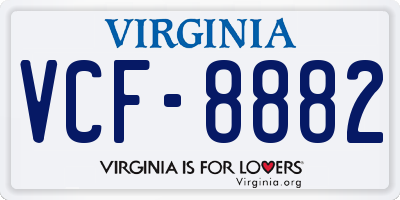 VA license plate VCF8882