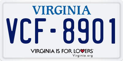 VA license plate VCF8901