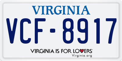 VA license plate VCF8917