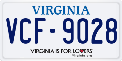 VA license plate VCF9028