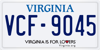 VA license plate VCF9045