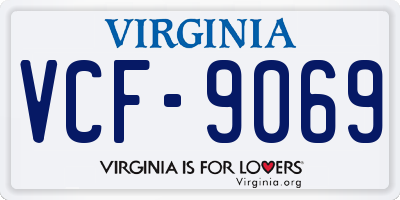 VA license plate VCF9069