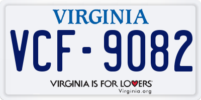 VA license plate VCF9082